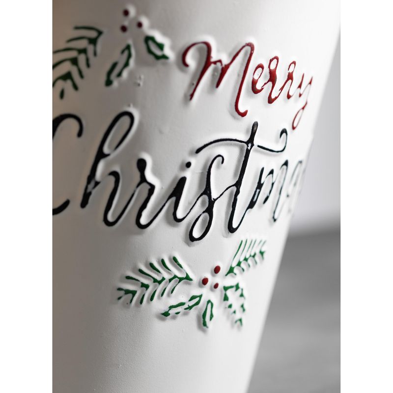 Sullivans Merry Christmas Metal Bucket 10"H Multicolored