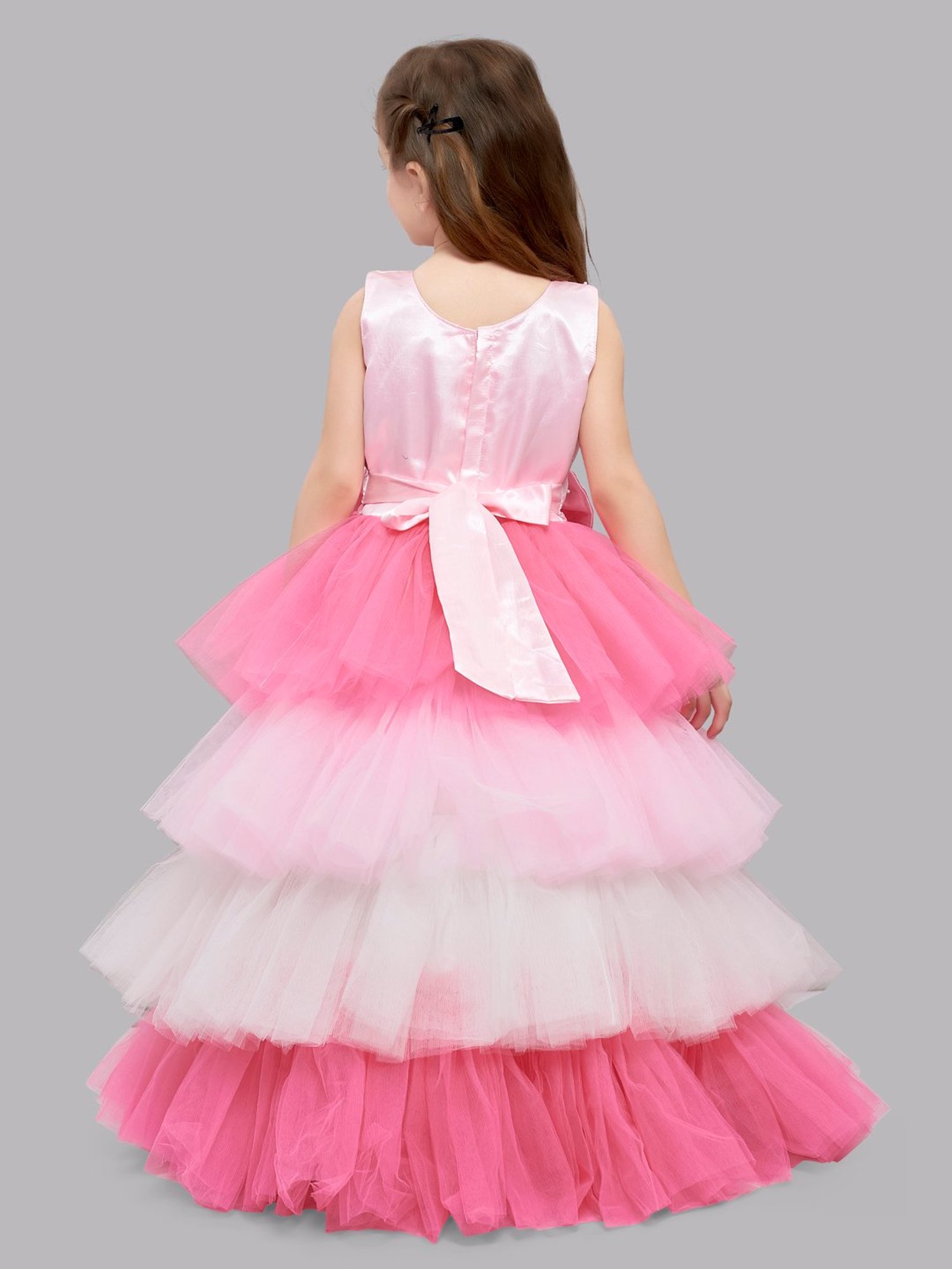 Pink Chick Kids Light Pink Embellished Gown