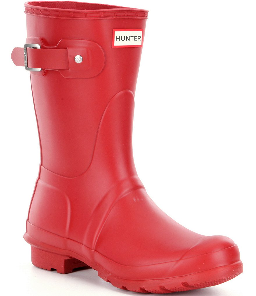 Hunter Women's Original Short Matte Buckle Strap Rain Boots