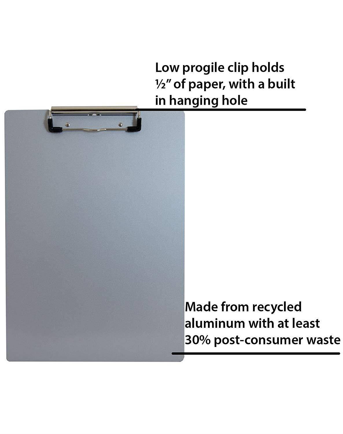 Saunders Recycled Aluminum Clipboard &ndash; A4 Clipboard with Low Profile Clip. Stationery Accessories
