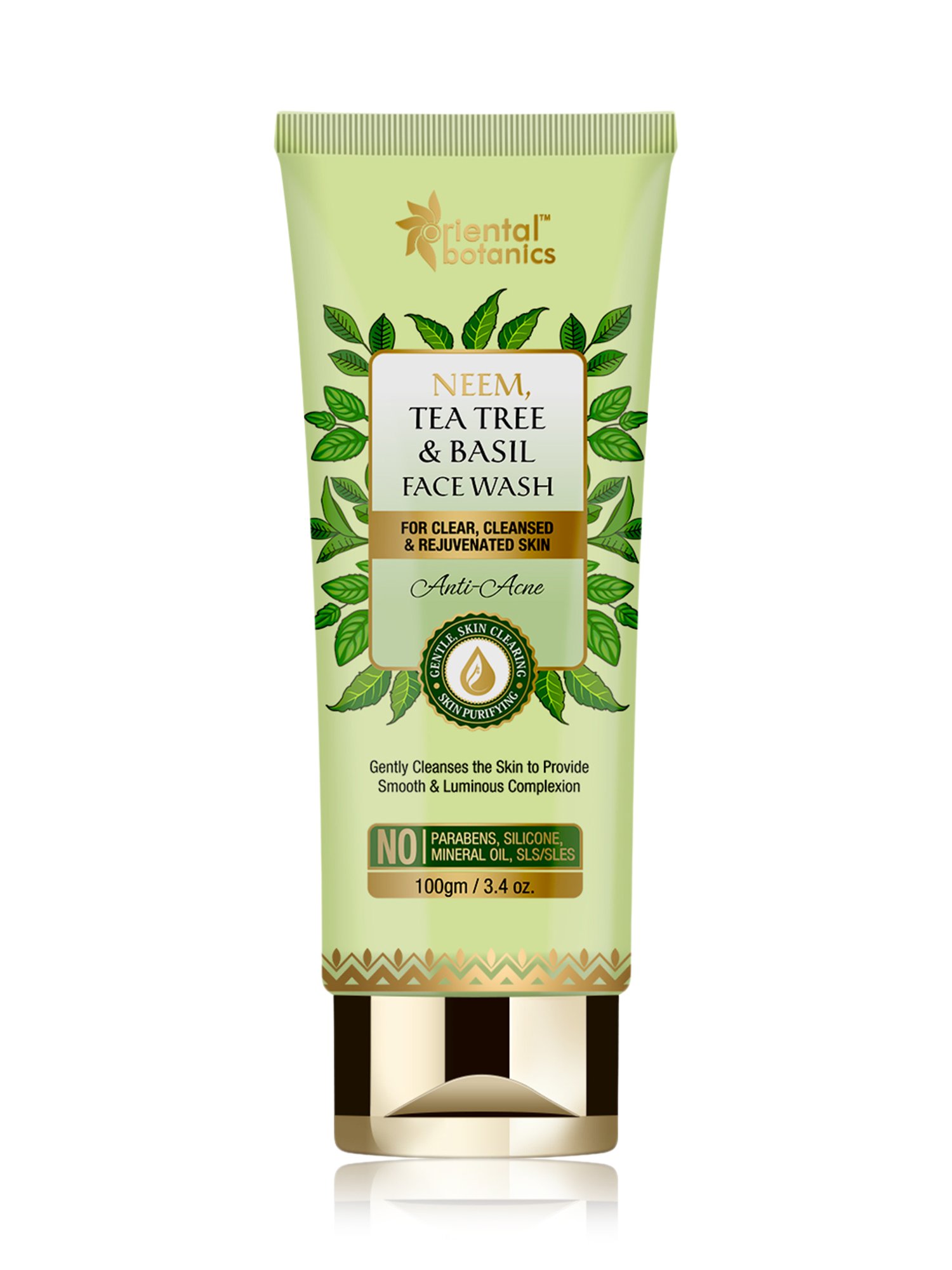 Oriental Botanics Neem - Tea Tree And Basil Anti Acne Face Wash - 100 ml