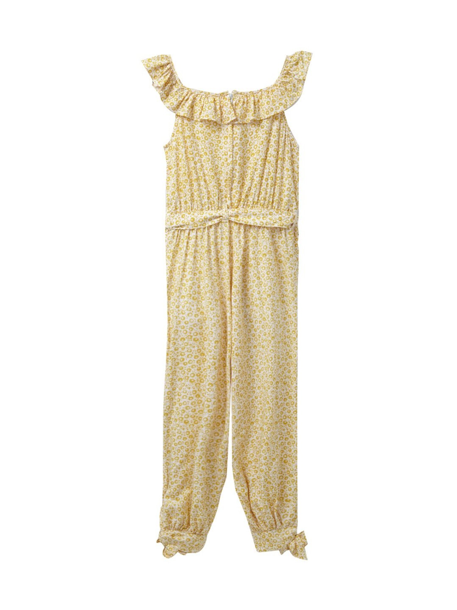 Cub McPaws Kids Yellow Printed Jumpsuit