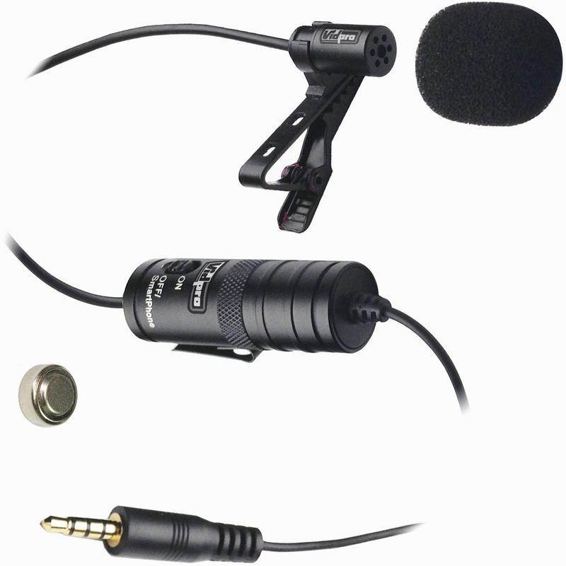 Nikon D5300 Digital Camera External Microphone Vidpro XM-L Wired Lavalier microphone - 20' Audio Cable - Transducer type: Electret Condenser