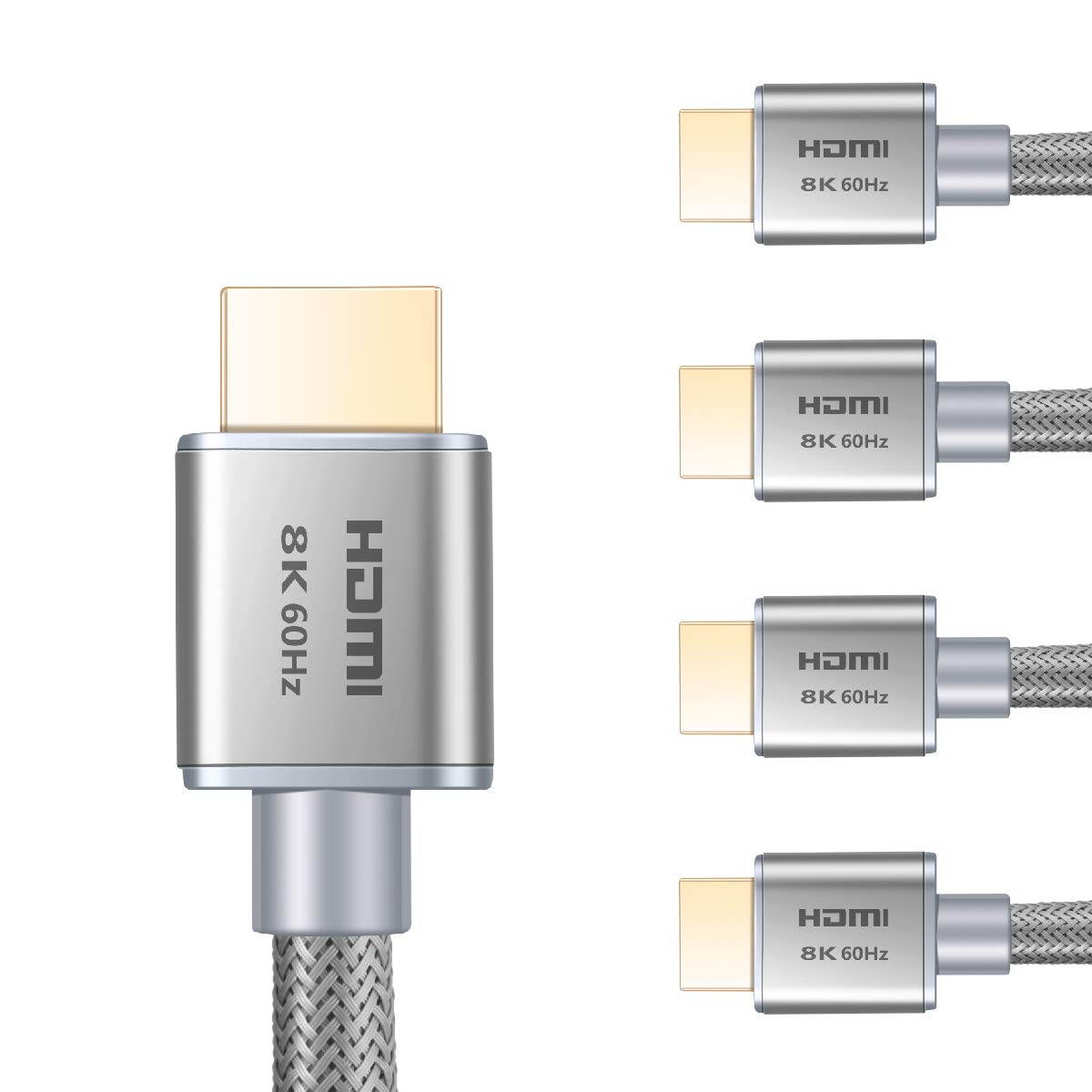Buyer&rsquo;s Point Ultra High Speed HDMI 2.1 Cable Dynamic HDR 1.8M (6ft) 8K 120Hz, 48Gbps, Dolby Vision, eARC Compatible with Apple TV, Nintendo Switch, Roku, Xbox, PS4, Projector Pack of 5 Gray