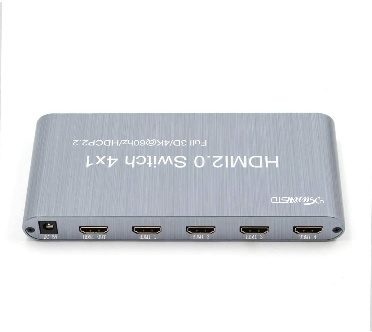 4x1 HDMI 2.0 Matrix Switch 4 in 1 Out HDMI Switcher Splitter 4K, HDMI 1.4,HDCP2.2, 1080P Compatible with PS3 PS4 Roku Blu-Ray Player HDTV - 4 Input to 1 Outputs