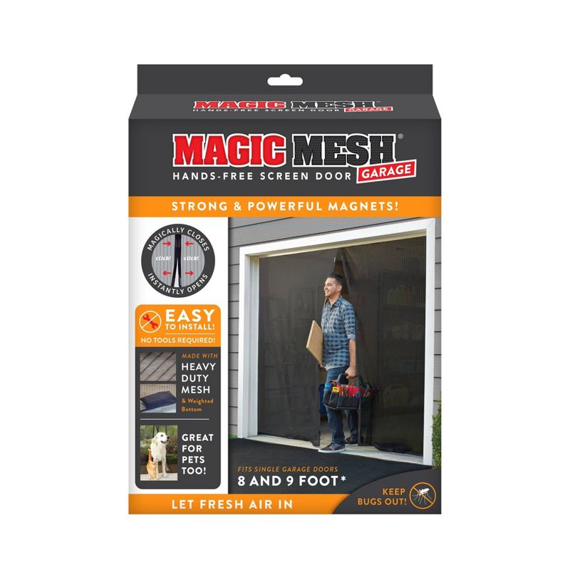Magic Mesh Hands-Free Garage Screen Door