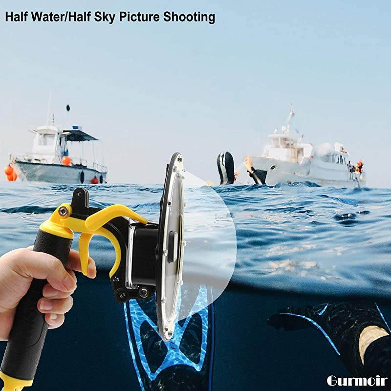 Telesin Dome Lens 6" Dome Port for Gopro Hero 8 Black Action Cameras Snorkeling Underwater Diving Dome with Waterproof Housing Case Trigger and Soft Rubber Floating