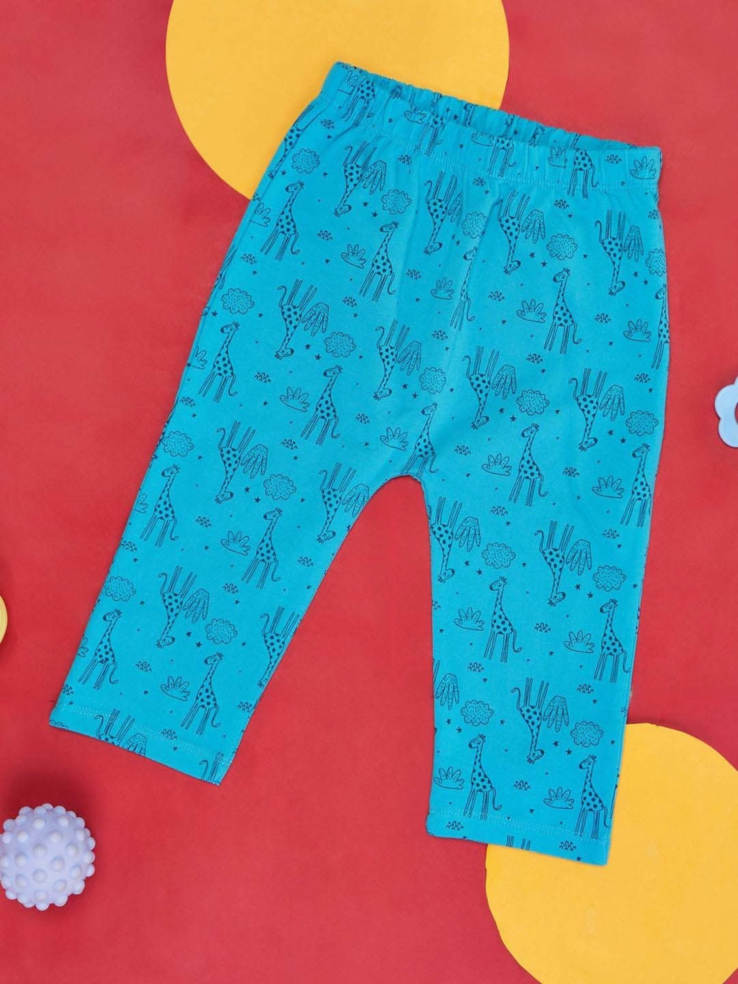 YU by Pantaloons Boys Cyan Blue Printed Pants