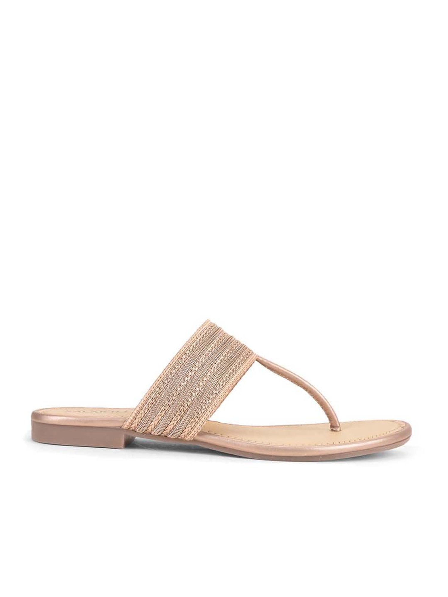 Salario Women's Beige Thong Sandals