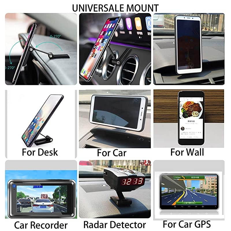 Car Phone Mount Magnetic Reliable Phone Holder for Car Dashboard Universal iPhone Mount for Any Smartphone GPS Radar Laser Detector Car Camera Recorder and More Use Metal Balck