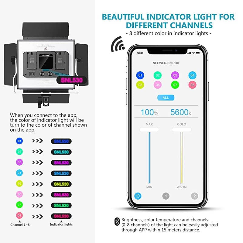 2 Packs 528 LED Video Light Metal Dimmable BiColor 3200K5600K Photography Lighting Kit with APP Intelligent Control SystemLCD Screenand Light Stand for Studio Outdoor Video Lighting