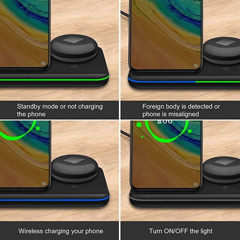 3 in 1 Wireless Charger,  Fast Wireless Charging Station for iPhone 11 Series/XS MAX/XR/XS/X/8P, Compatible with Apple Watch 6/SE/5/4/3/2/1 Airpod 2/Pro