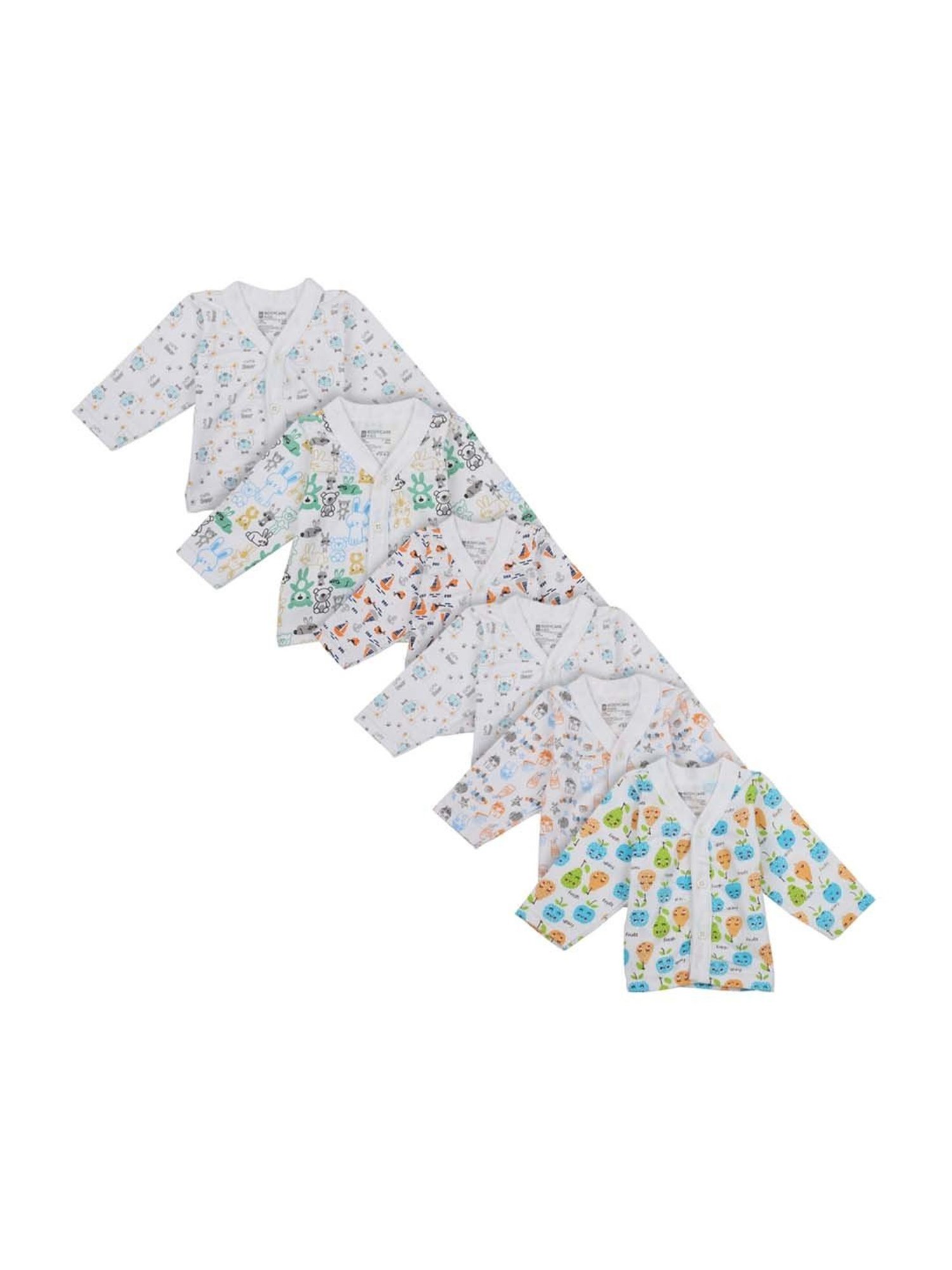 Bodycare Kids Multicolor Cotton Printed Full Sleeves T-Shirts (Pack of 6)