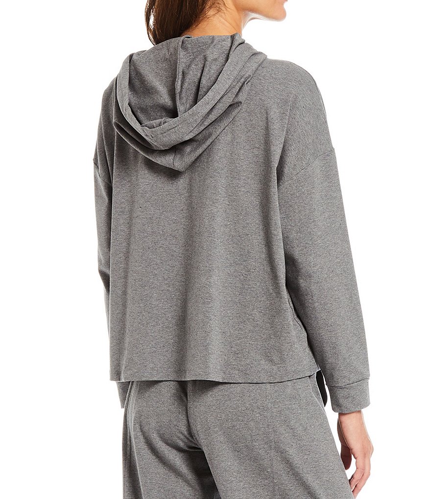 Eileen Fisher Heathered Organic Cotton Stretch Jersey Boxy Coordinating Hoodie