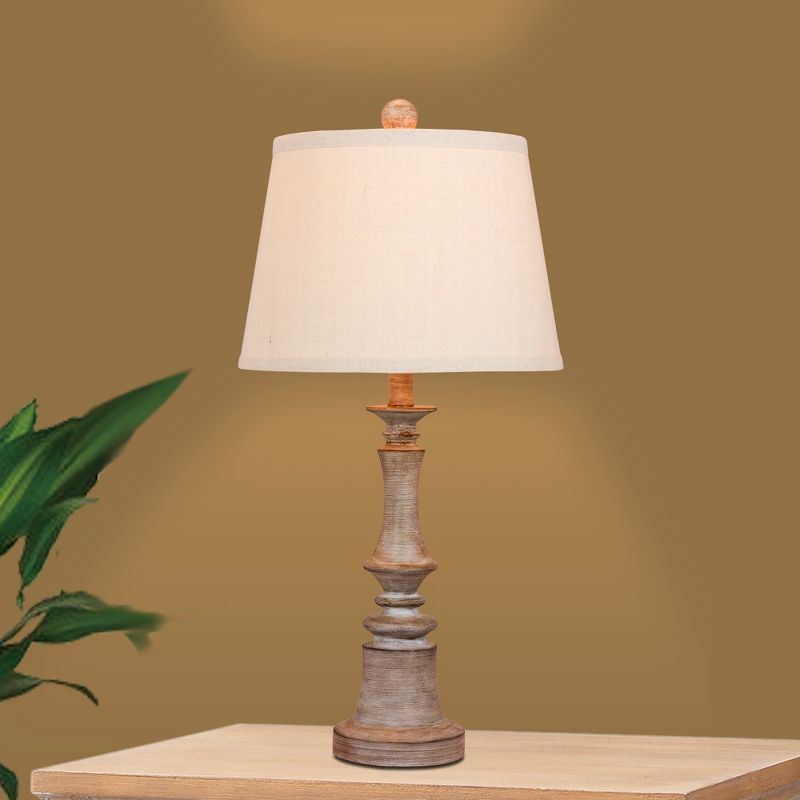 2pk Cottage Weathered Resin Table Lamps Gray  - Fangio Lighting