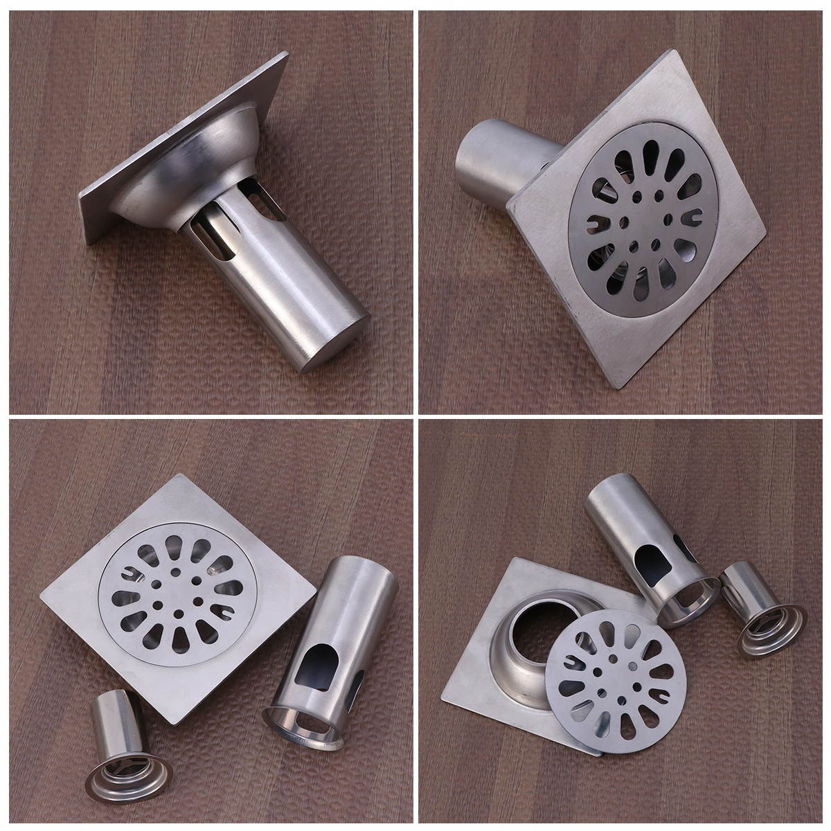 Fashion Bathroom Drain Cover Durable Stainless Steel Shower Drain Cap with Lid for Floor Laundry Kitchen Bathroom(Random Pattern)