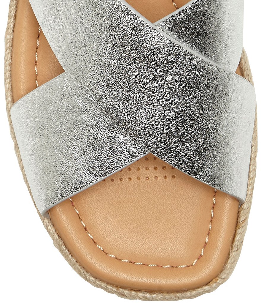 CC Corso Como Penelopy Metallic Leather Flatform Espadrilles