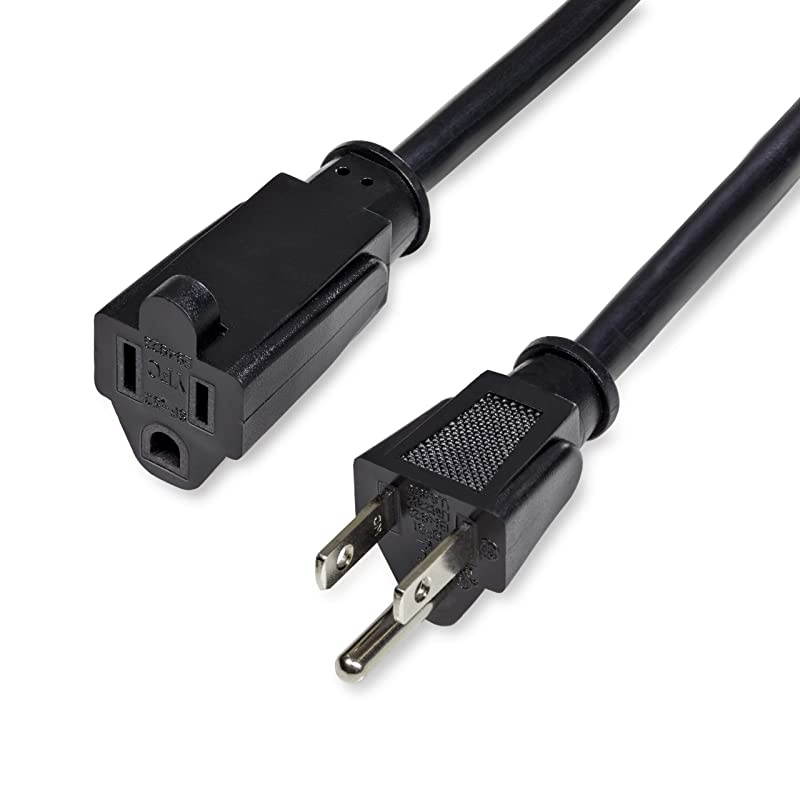 com 6 Ft Power Cord with 125 Volts at 13 Amps - 16 AWG Power Extension Cable Cord - NEMA 5-15R to NEMA 5-15P (PAC1016)