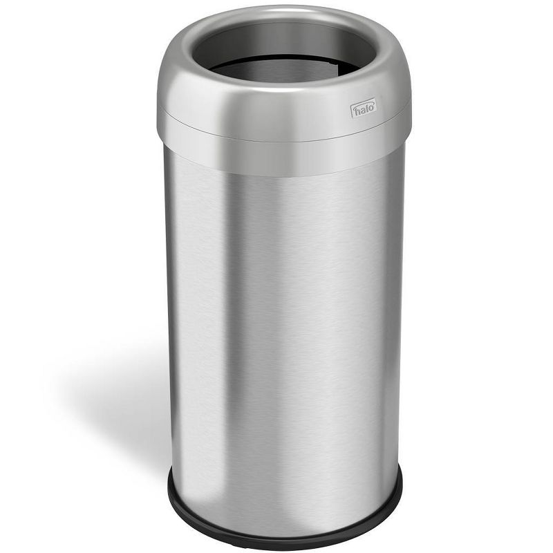 halo quality 16gal Round Top Stainless Steel Trash Can and Recycle Bin with Dual Deodorizer