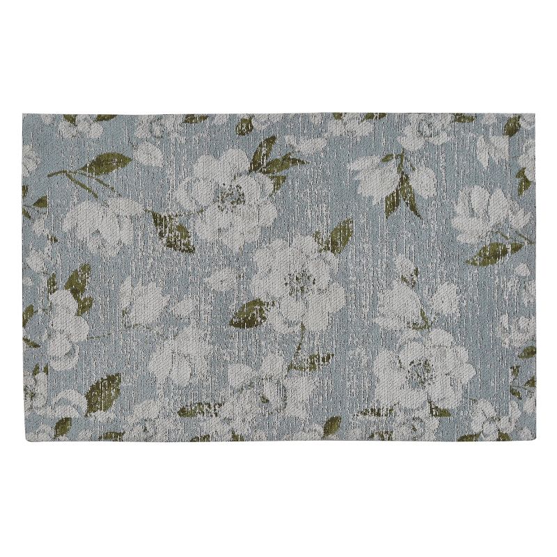 2'x3' Rectangle Hand Made Woven Cotton Area Rug Blue - Split-P