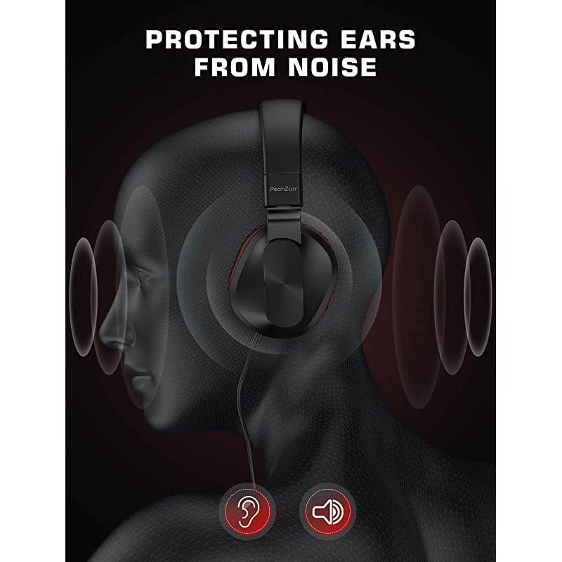 OnEar Headphones with Microphone Lightweight Folding Stereo Bass Headphones with 15M Tangle Free Cord Portable Wired Headphones for Smartphone Tablet Laptop Computer MP34