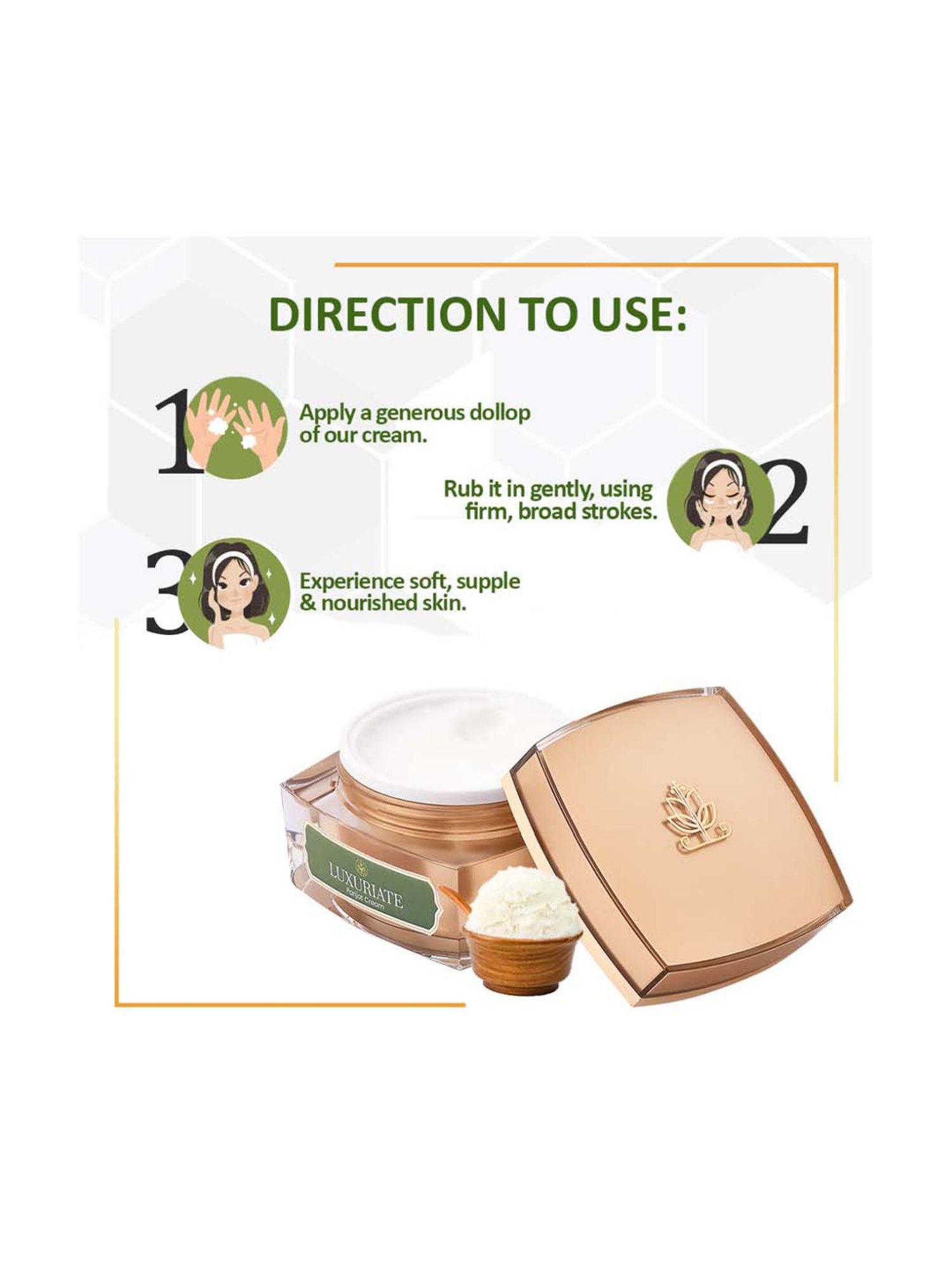 Luxuriate Natural Parijat Essence of Natural Shine with Shea Butter Almond Cream - 50 gm