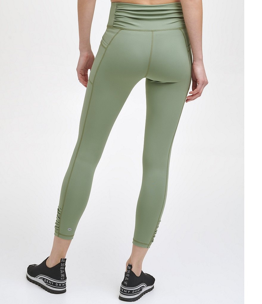 DKNY Sport Shirred Detail High Rise 7/8 Leggings