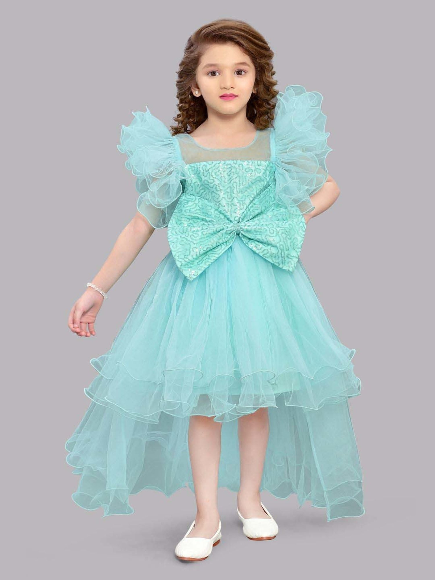 Pink Chick Kids Aqua Sequence Party Gowns