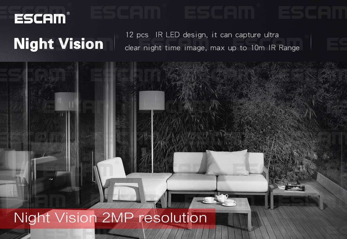 ESCAM PNK805 1080P 8CH POE NVR Security System with Motion Detector Alarm ONVIF Waterproof IR Camera