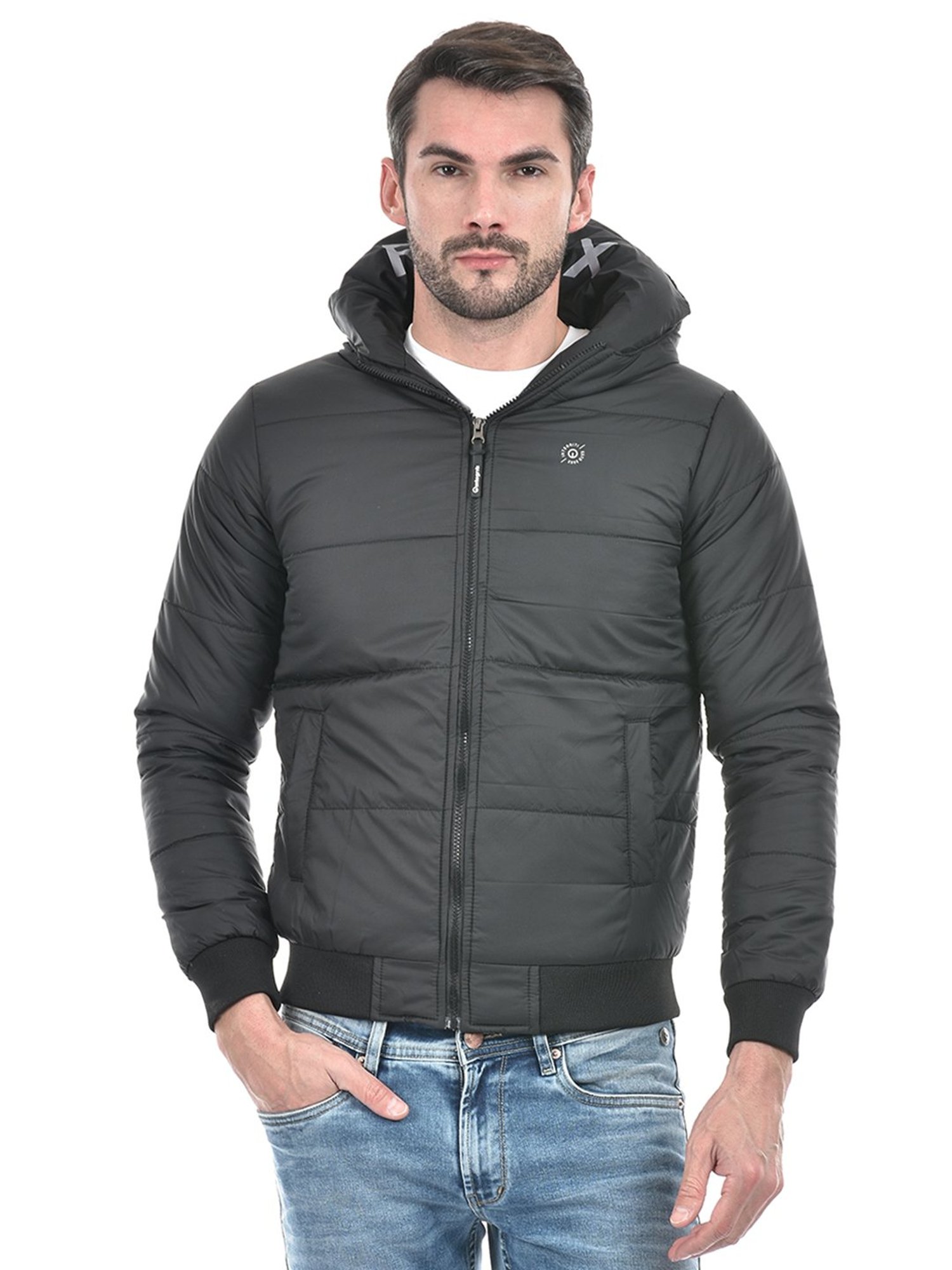 Integriti Black Regular Fit Hooded Jacket