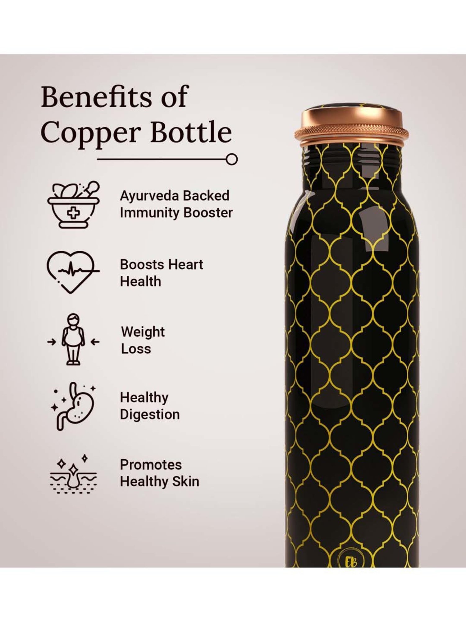 Everything Beautiful Black Copper Water Bottle & Glass Set