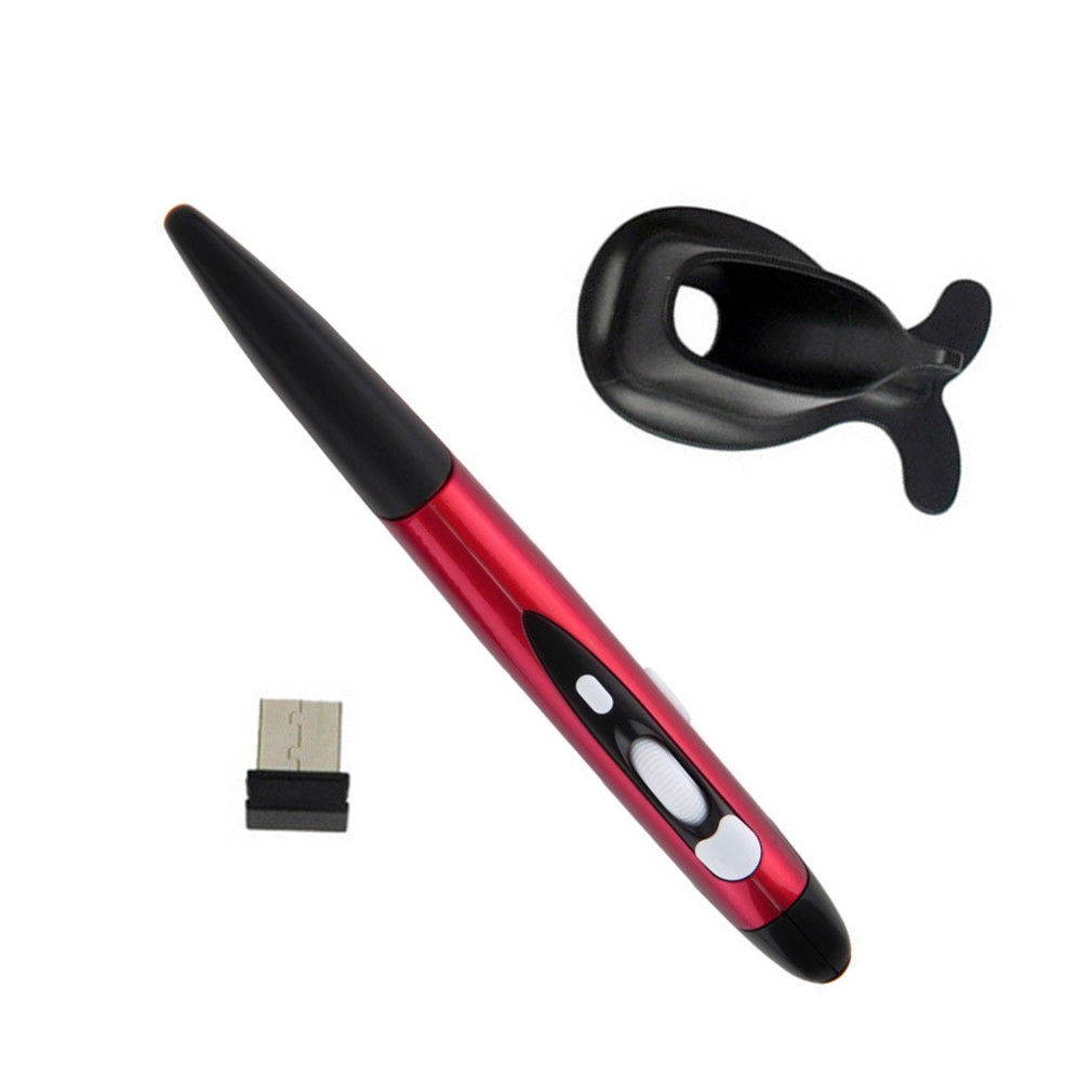 Red 2.4G USB Portable Handheld Wireless Optical Trackball Pen Mouse Laptop PC