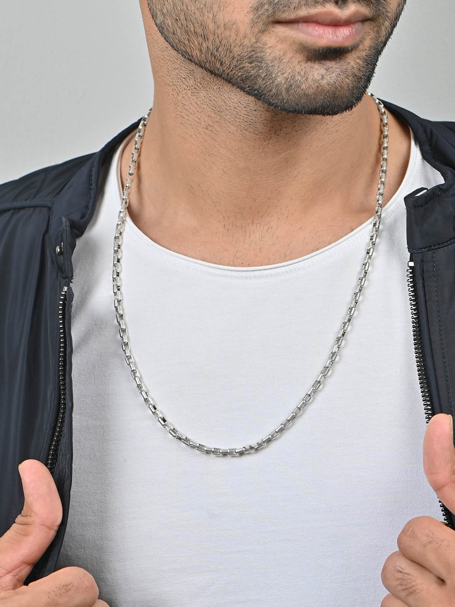 The Bro Code Silver Chain Linked choker Neckalce Chain for Men
