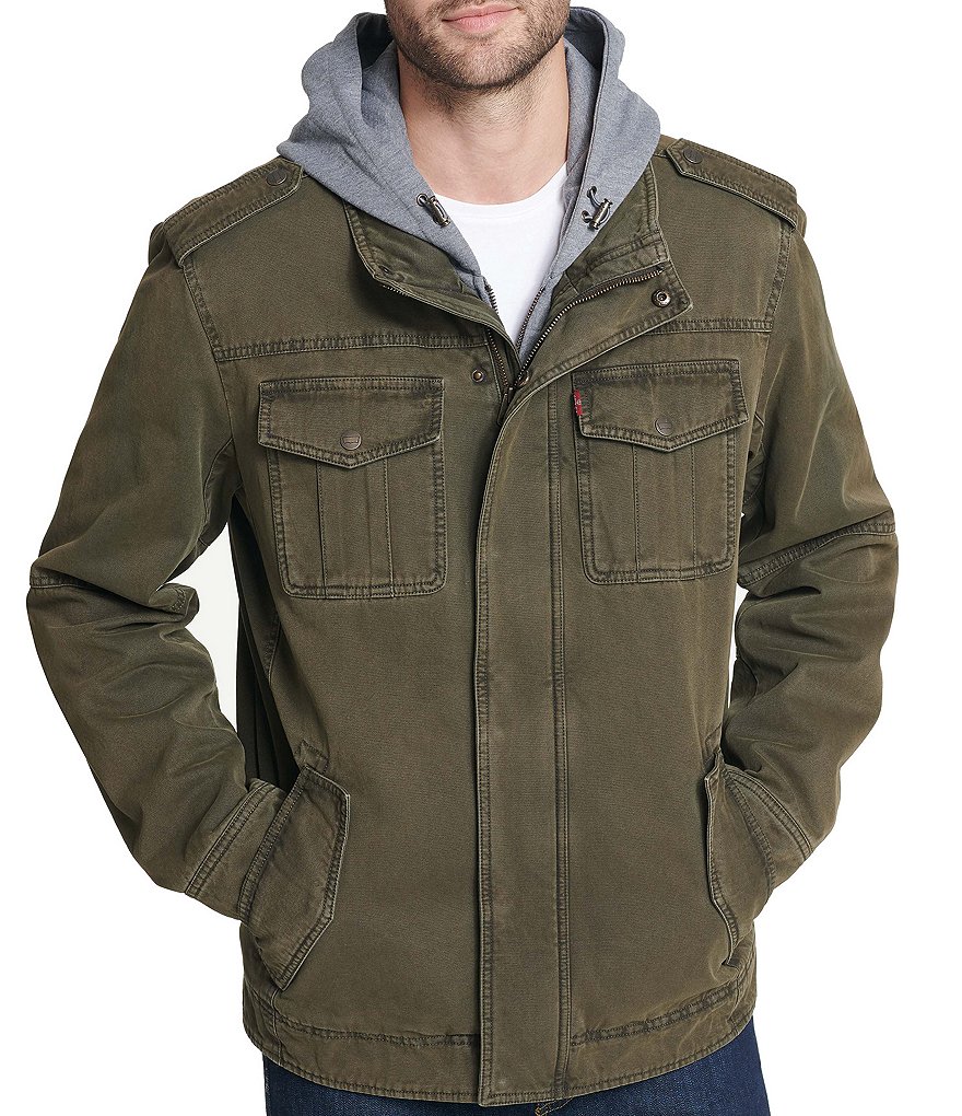 Levi's&reg; Twill Hooded Military Trucker Jacket