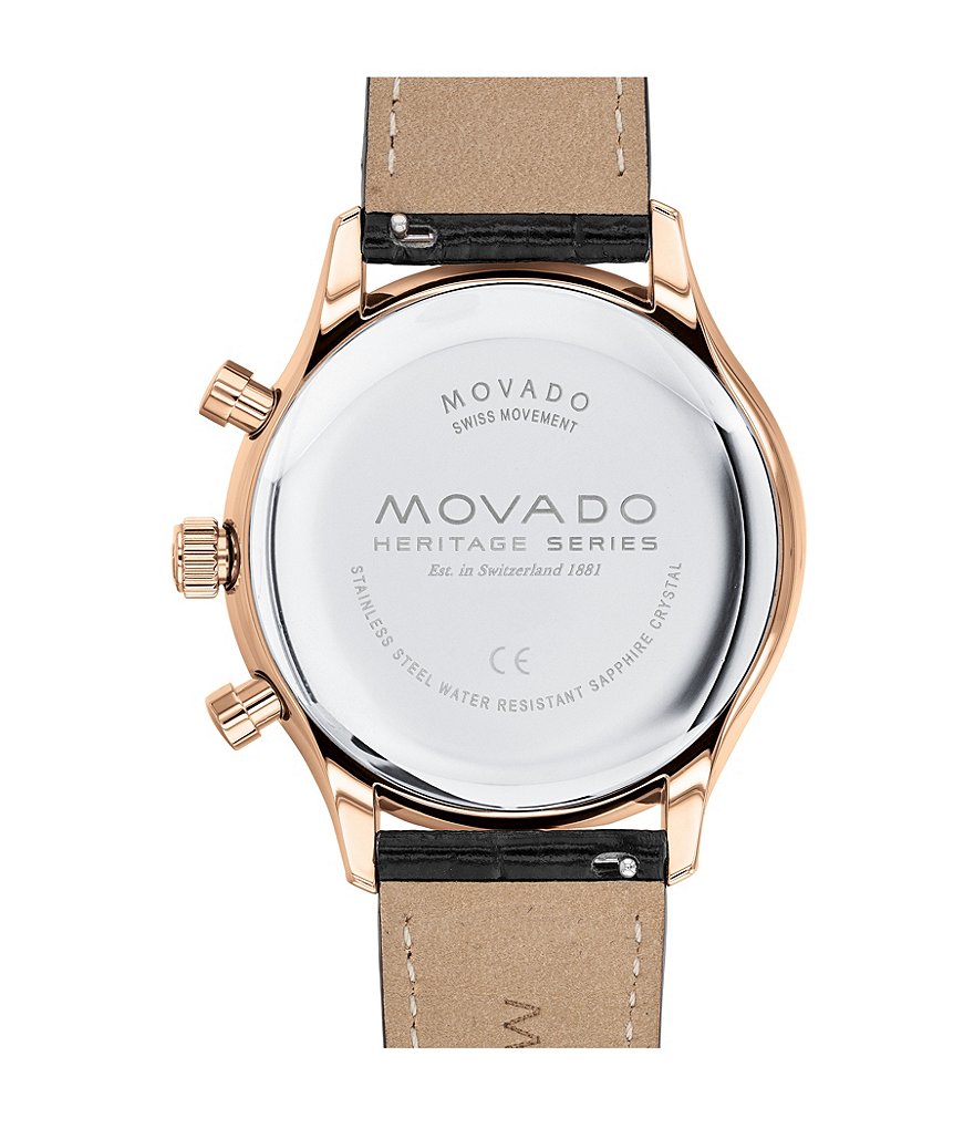 Movado Heritage Series Circa Black Leather Watch