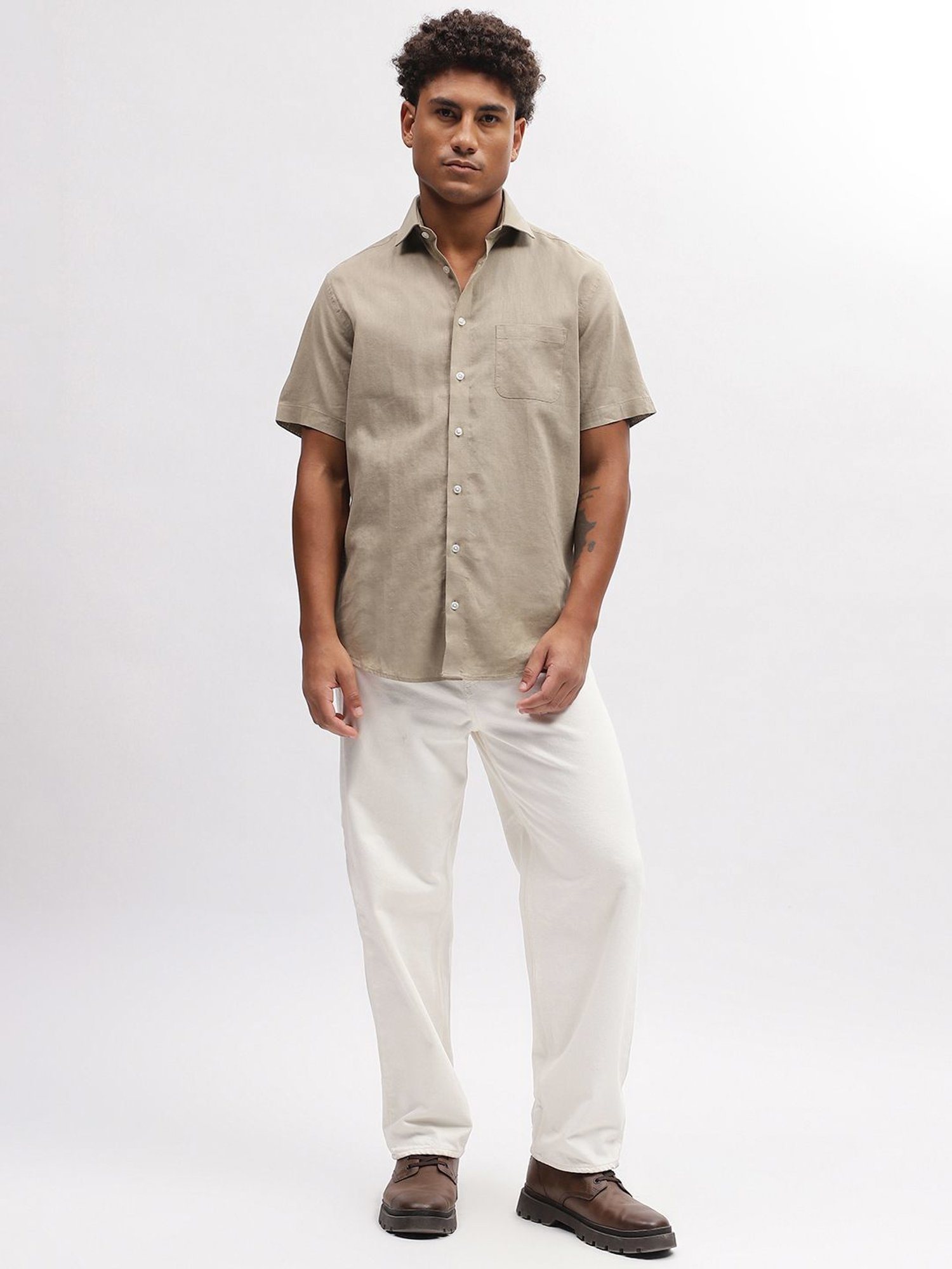 Bruun & Stengade Beige Regular Fit Shirt