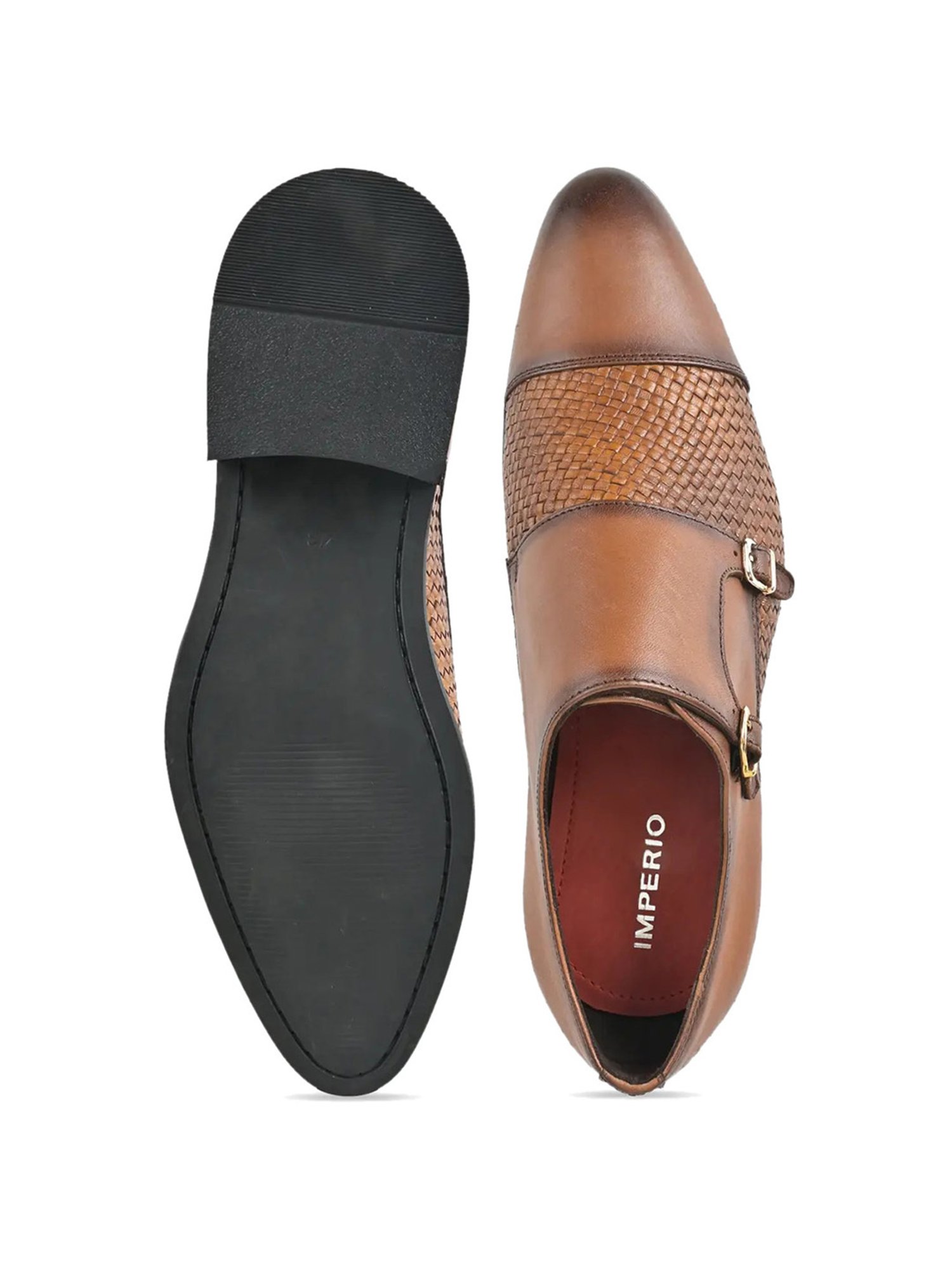 Imperio by Regal Men's Tan Monk Shoes
