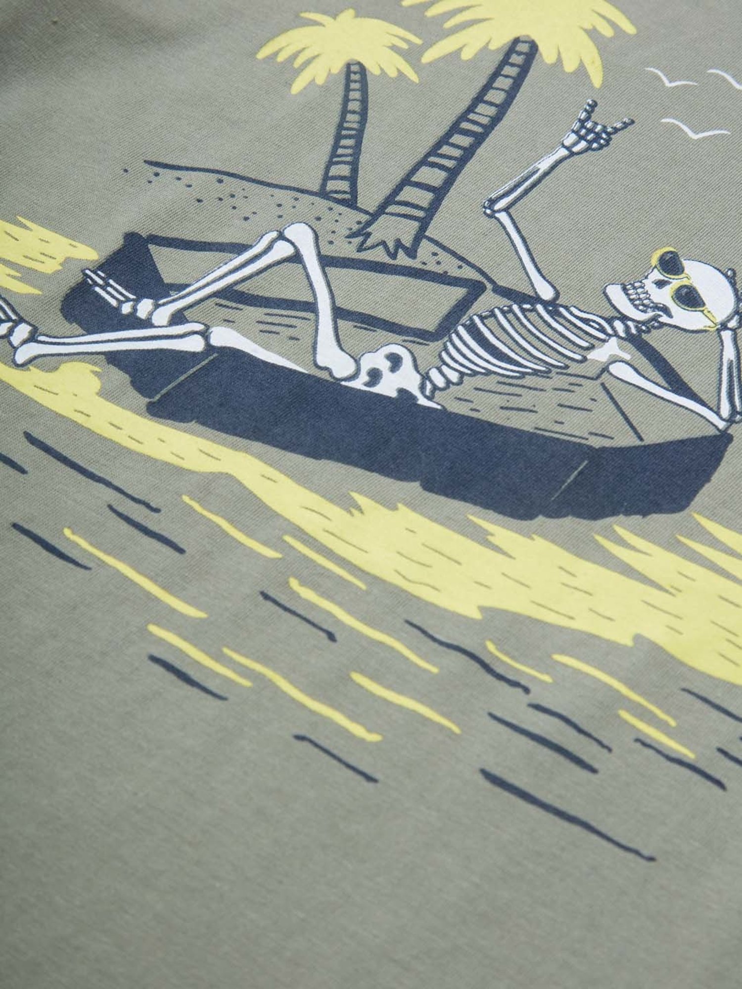 Palm Tree Kids Olive Cotton Printed T-Shirt