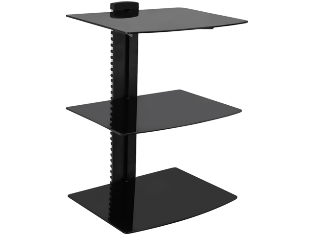 Megamounts DVD313-BNDLPC17 3 Shelf Tempered Glass Multimedia Mount