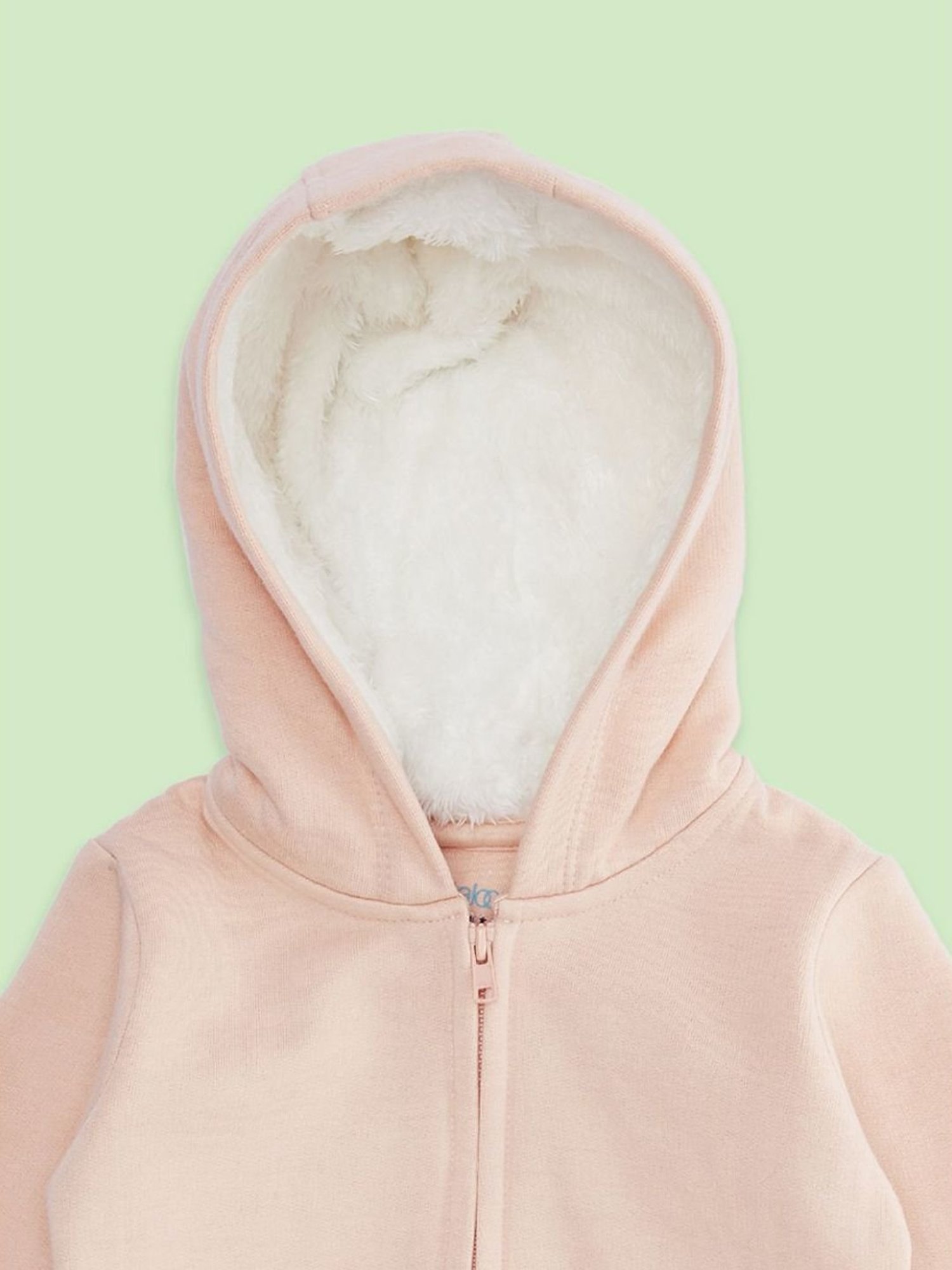 Pantaloons Baby Peach Cotton Embroidered Full Sleeves Sweatshirt