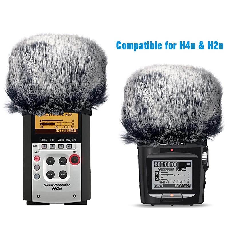 Windscreen Muff for Zoom H2n/H4n Handy Recorders, Zoom Mic Dead Cat Fur Windscreen Wind Screen for H2n H4n by