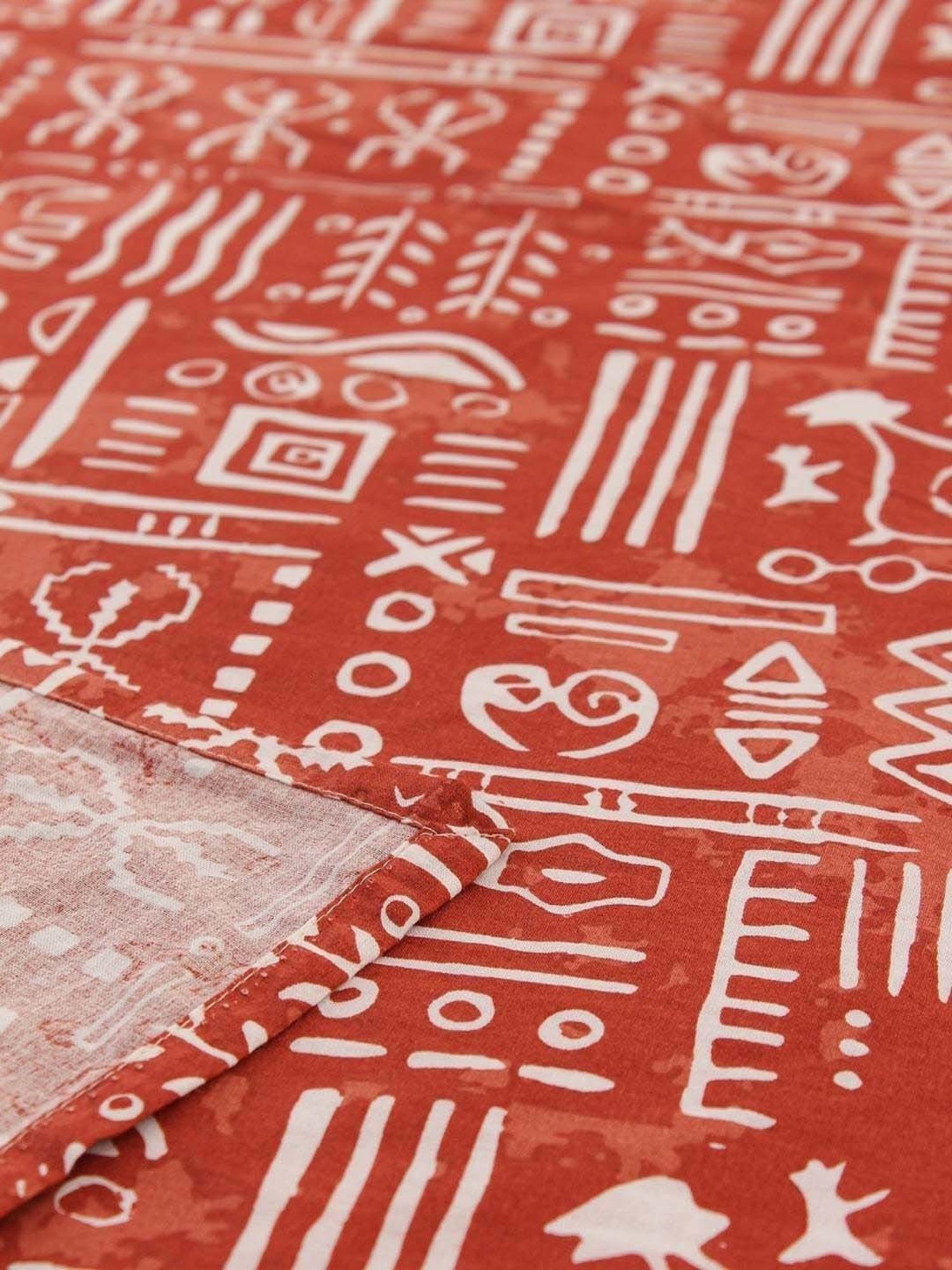 House This Gamathi Rust Cotton 144 TC Single Size Bedsheet With Pillow Covers