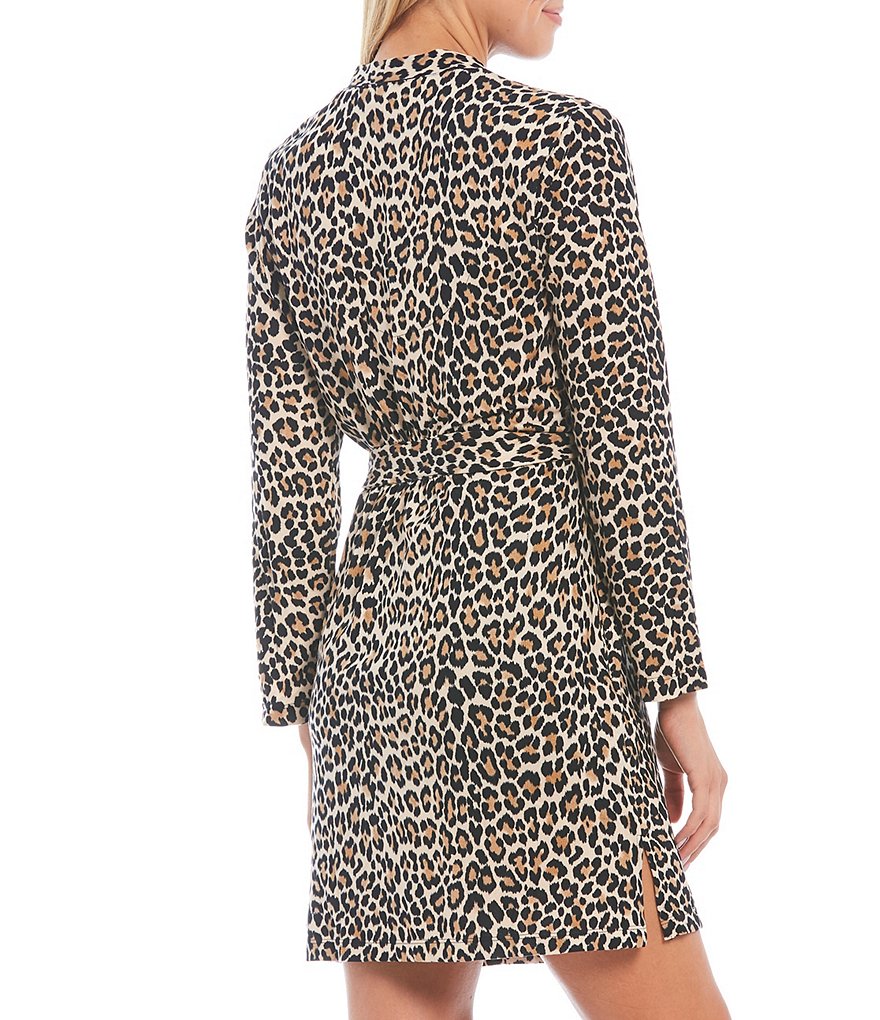 Little Giraffe Luxe Satin Snow Leopard Wrap Robe