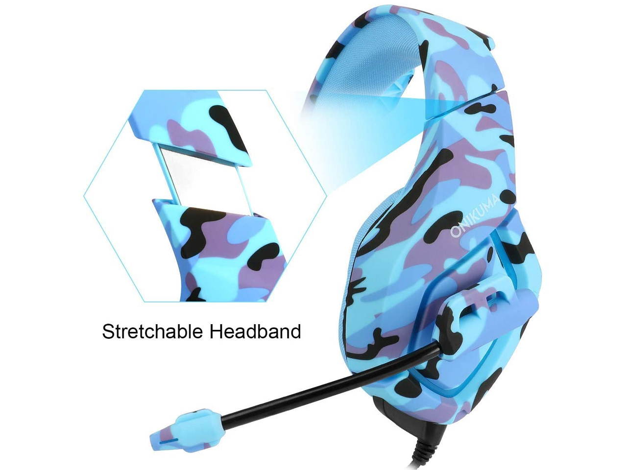 Gaming Headset K1 PC Gamer Stereo Wired Over Ear Noise Cancelling Headphones with Microphone, Volume Control for PlayStation 4 Laptop Tablet Mobile Phone