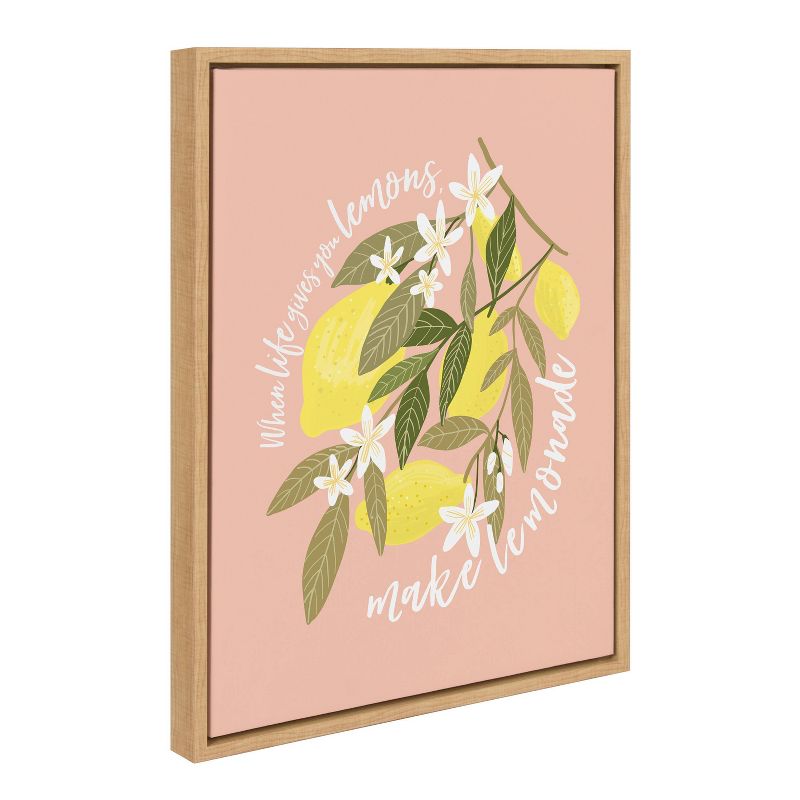 18" x 24" Sylvie 561 Lemons Framed Canvas by Mia Charro Natural - Kate & Laurel All Things Decor