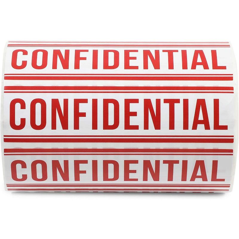 Stockroom Plus 600-Pack Confidential Instruction Labels, Red and White Sticker Roll (1 x 4 in)