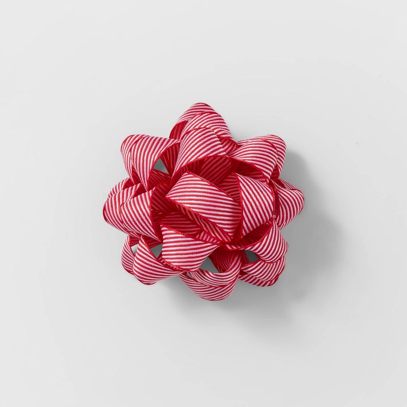 Fabric Gift Bow Red & White Candy Stripe - Wondershop™