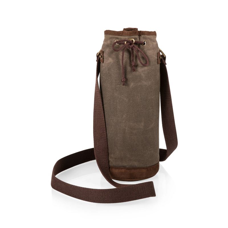 Picnic Time 10qt Waxed Canvas Wine Bottle Carrier Green