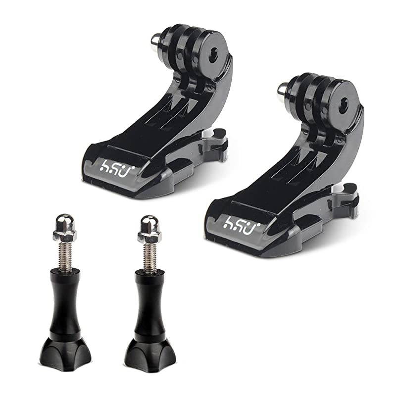 Vertical Surface Quick Mounting J-Hook Buckle Mount, Long Thumb Screw Accessory Kit for GoPro Hero 9 8 7 6 5 4 3+ 3 AKASO Campark and Other Action Cameras (4 Pack, Black)