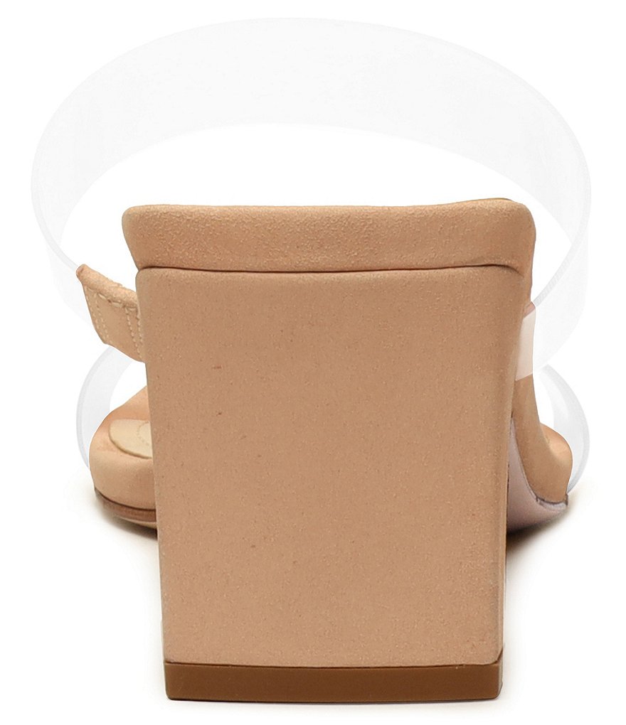 Schutz Taina Clear Vinyl Dress Square Toe Slides